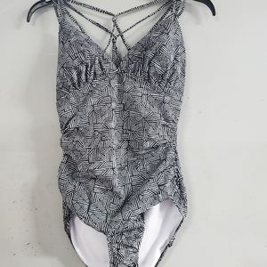 Kona Sol 1 pc Swimsuit, Black/White, Medium, NWT